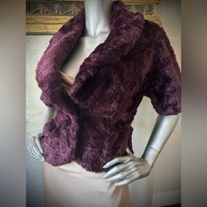 KERSH Deep Purple Faux Fur Jacket, M